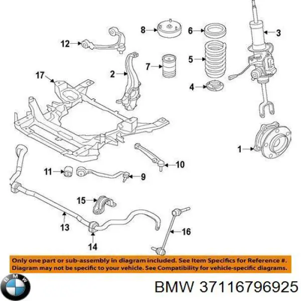Amortecedor dianteiro esquerdo BMW 37116796925 preço, a partir de 146,56 USD