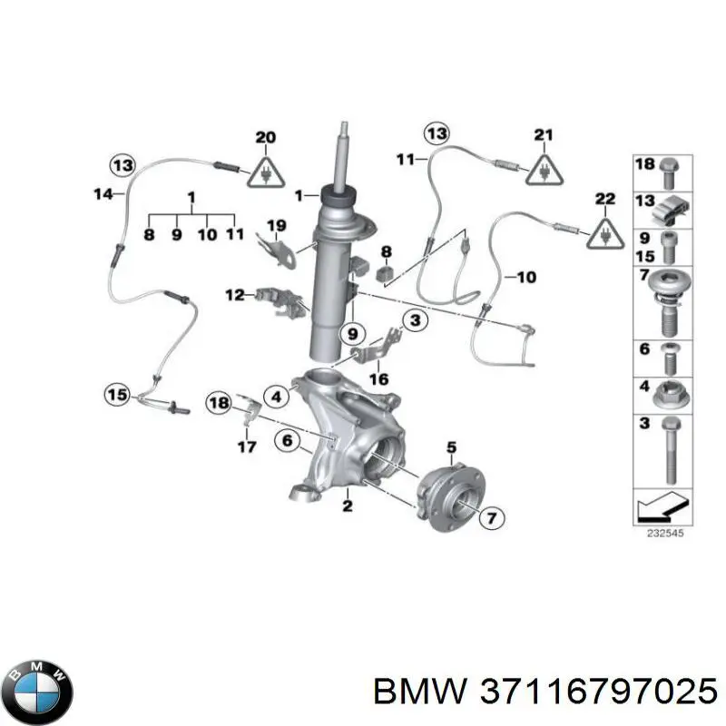 Amortecedor dianteiro esquerdo BMW 37116797025 preço, a partir de 223,96 USD