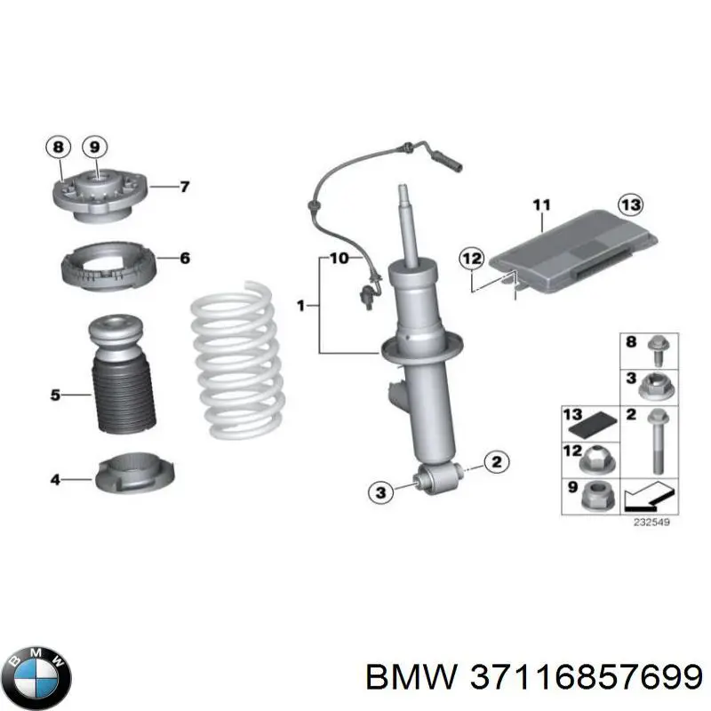 37116857699 BMW Amortecedor dianteiro esquerdo