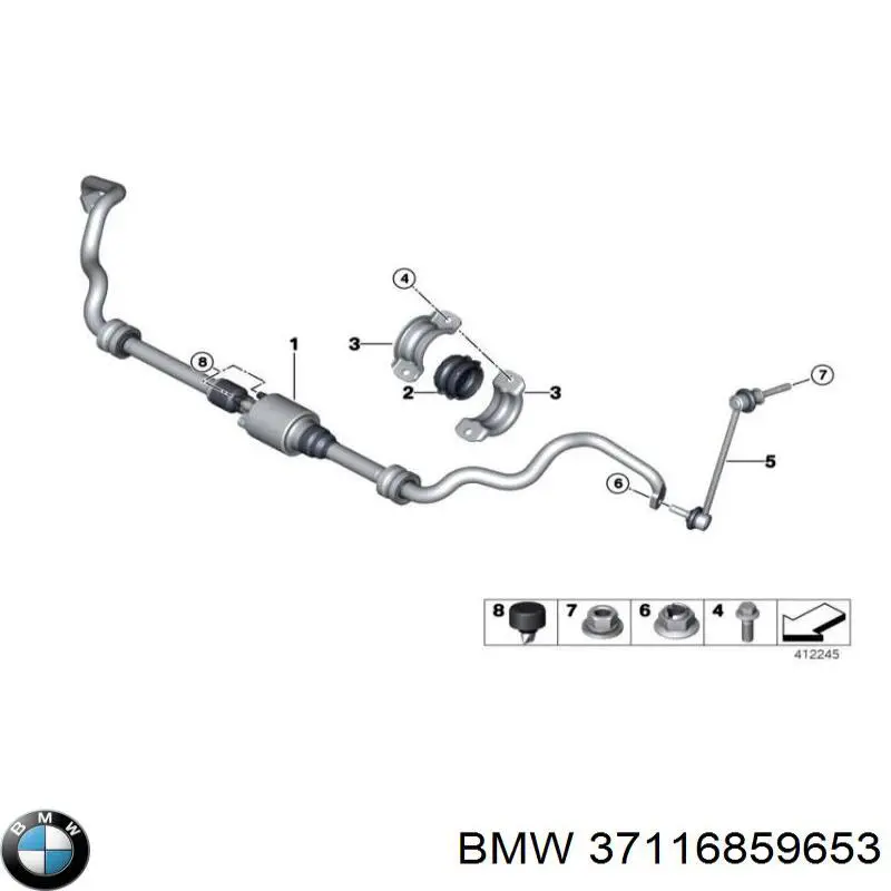 Montante esquerdo de estabilizador dianteiro BMW 37116859653 preço, a partir de 24,62 USD