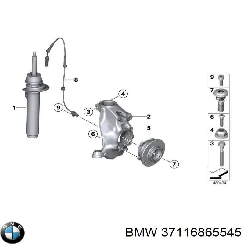 37116865545 BMW Amortecedor dianteiro esquerdo