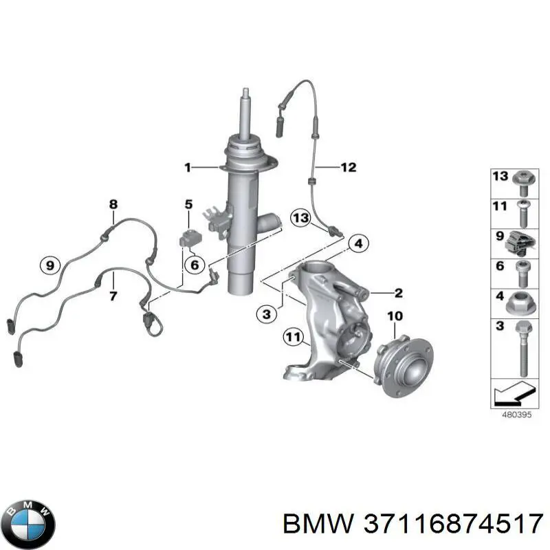 37116874517 BMW Amortecedor dianteiro esquerdo