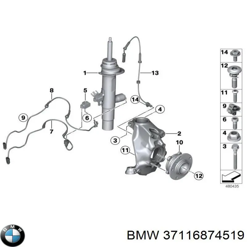 Amortecedor dianteiro esquerdo BMW 37116874519 preço, a partir de 260,81 USD
