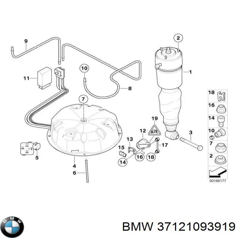 Amortecedor traseiro BMW 37121093919 preço, a partir de 1529,59 USD