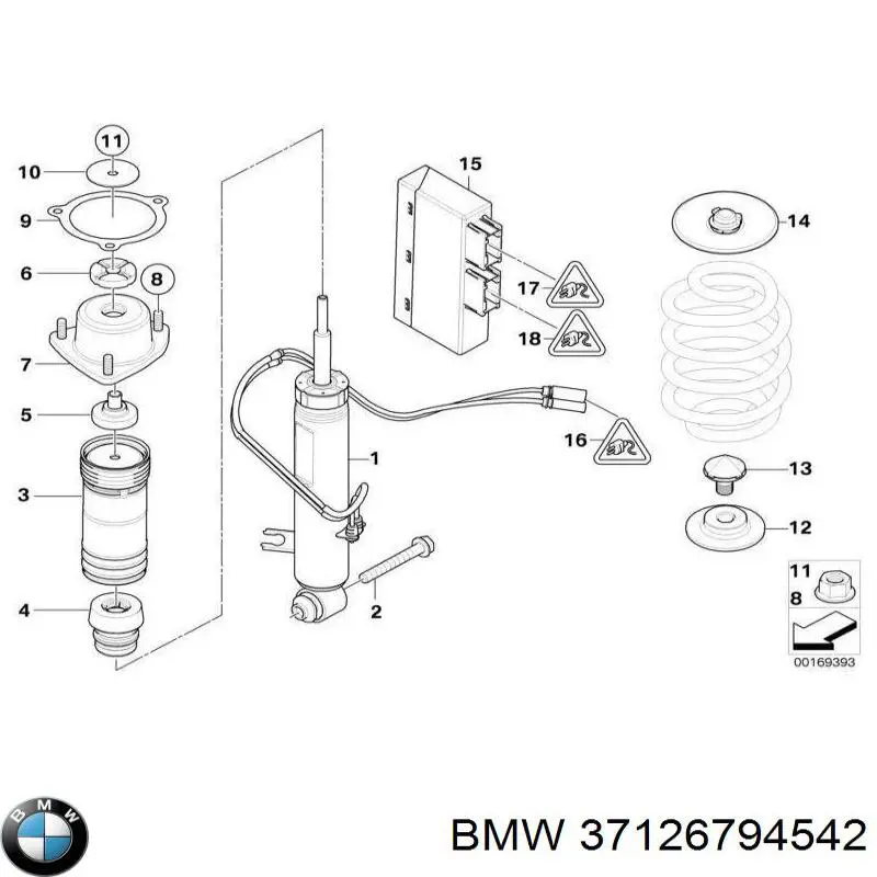 37126794542 BMW Amortecedor traseiro direito