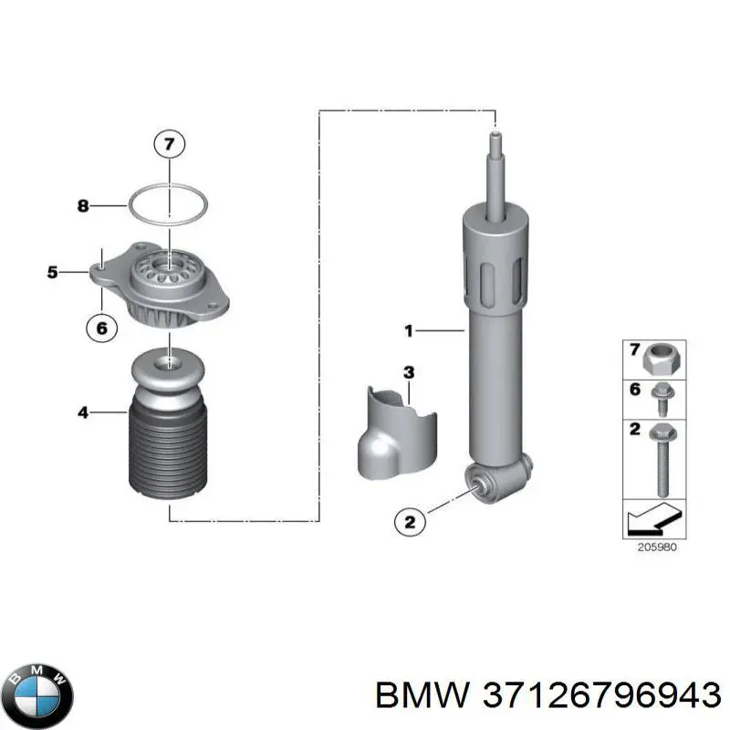 Compre 37126851139 BMW Amortecedor traseiro esquerdo
