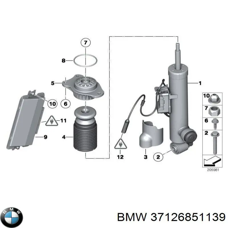 37126851139 BMW Amortecedor traseiro esquerdo