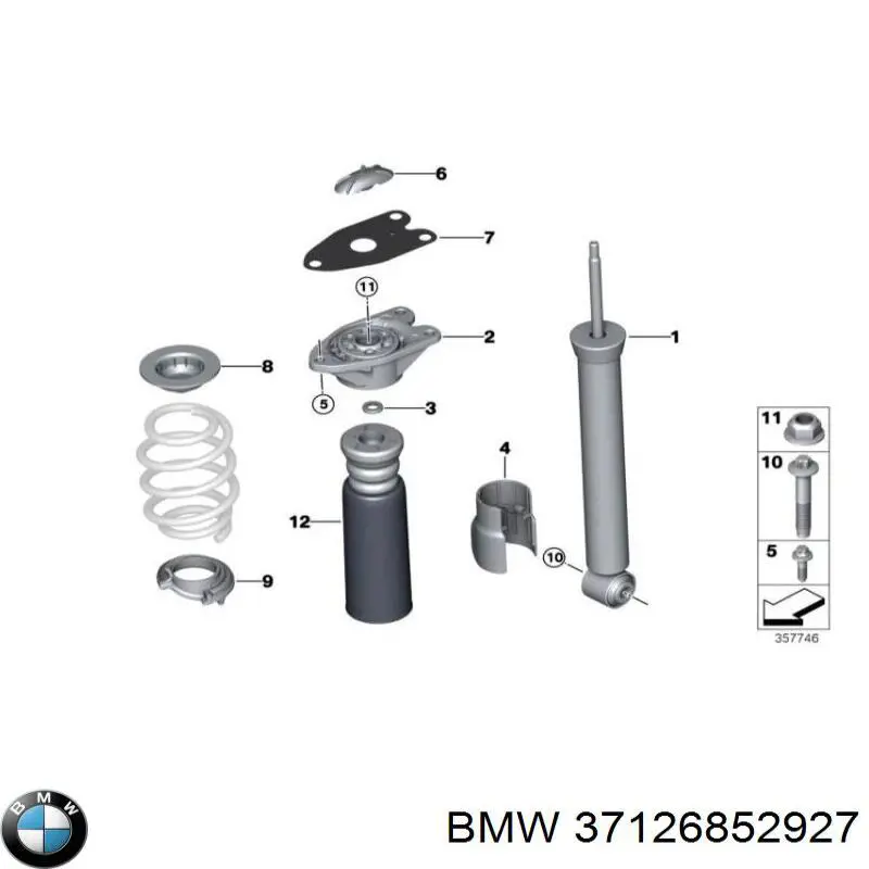 Amortecedor traseiro BMW 37126852927 preço, a partir de 141,31 USD