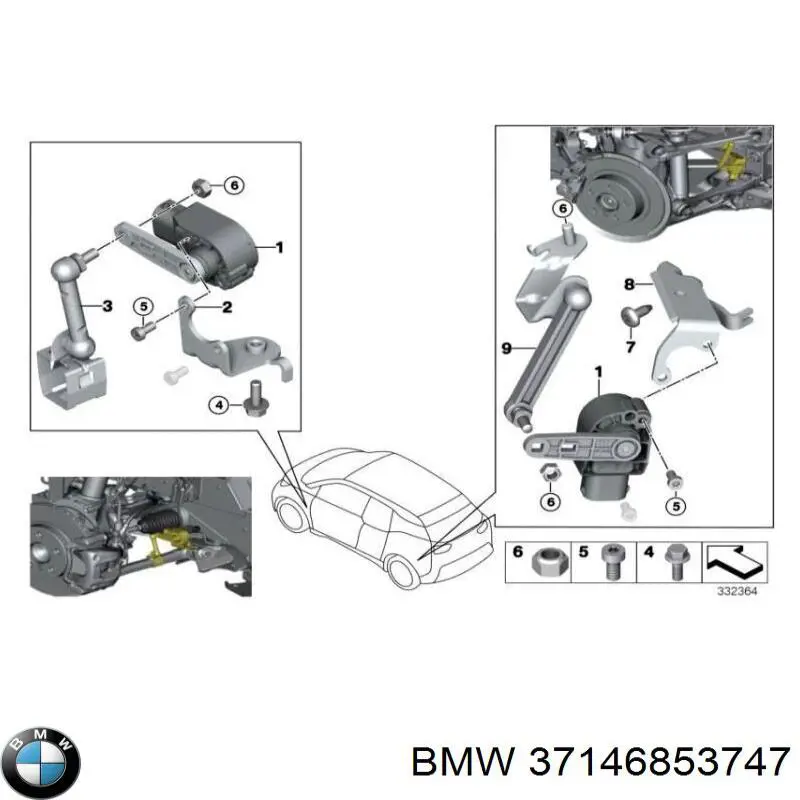 Sensor dianteiro do nível de posição de carroçaria BMW 37146853747 preço, a partir de 33,79 USD