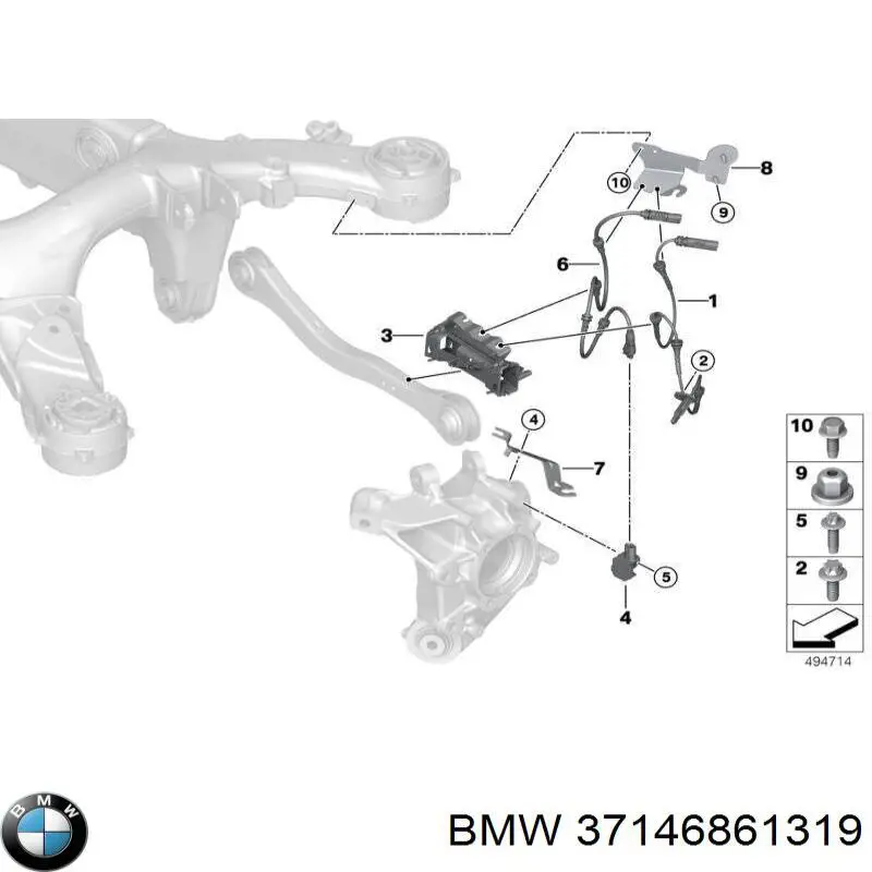 37146861319 BMW Sensor de aceleração transversal (ESP)