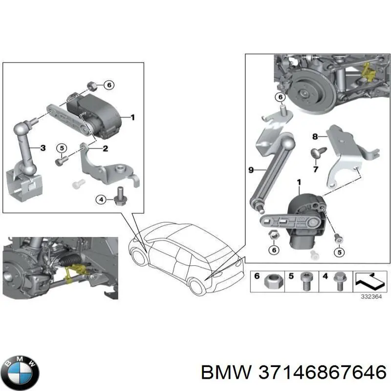 Sensor dianteiro do nível de posição de carroçaria BMW 37146867646 preço, a partir de 54,48 USD