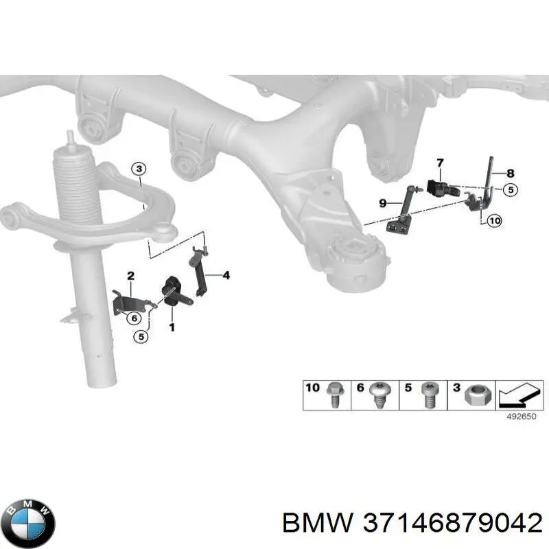 37146879042 BMW Barra dianteira de sensor do nível de posição de carroçaria