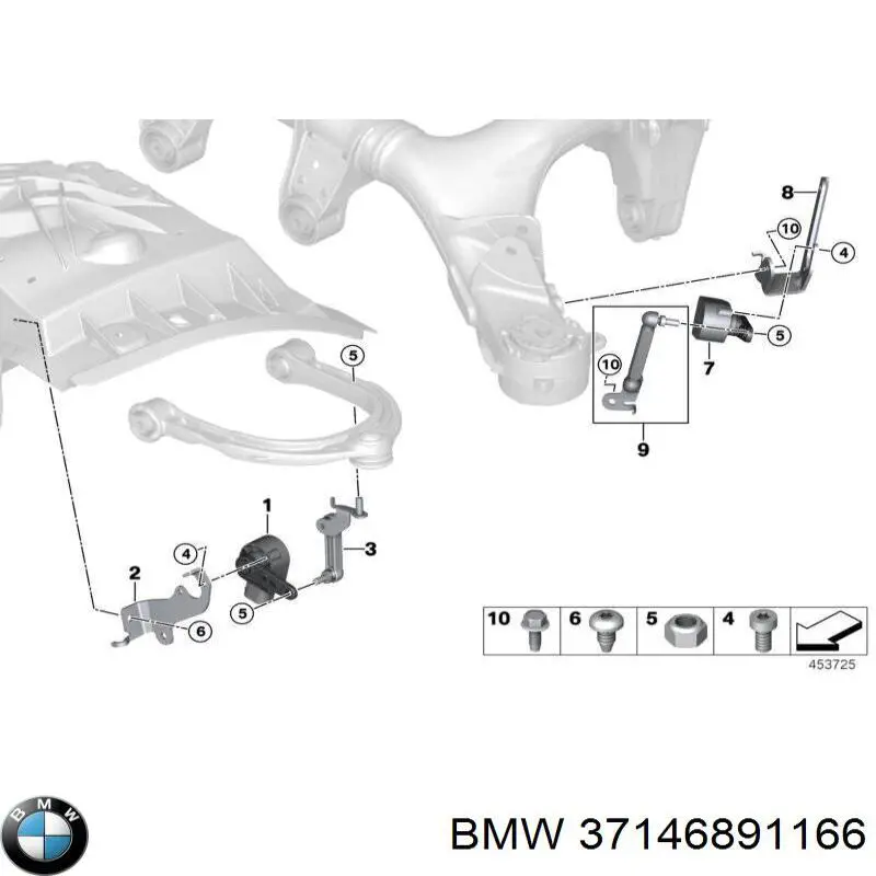 37146891166 BMW Barra dianteira de sensor do nível de posição de carroçaria