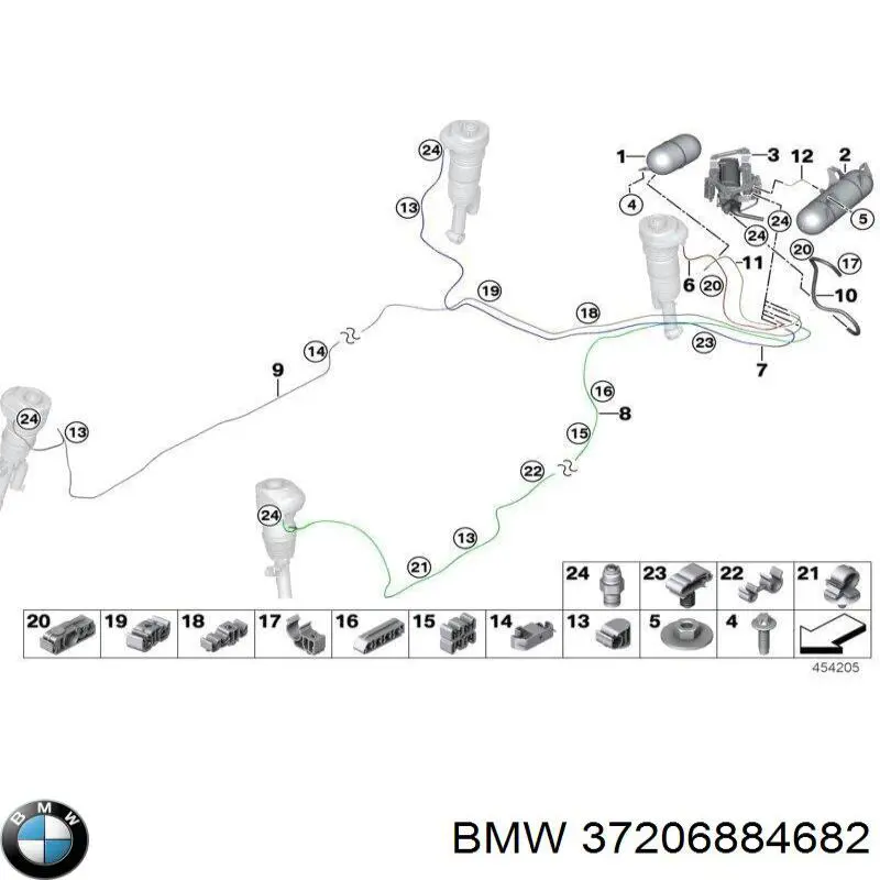 Compressor de bombeio pneumático (de amortecedores) BMW 37206884682 preço, a partir de 456,18 USD