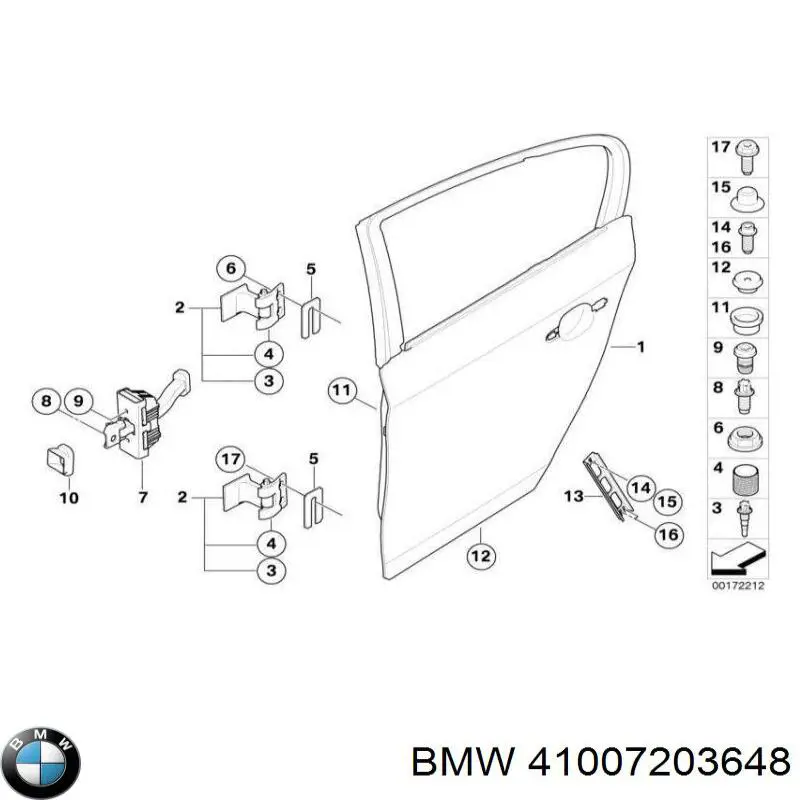 41007203648 BMW Porta traseira direita
