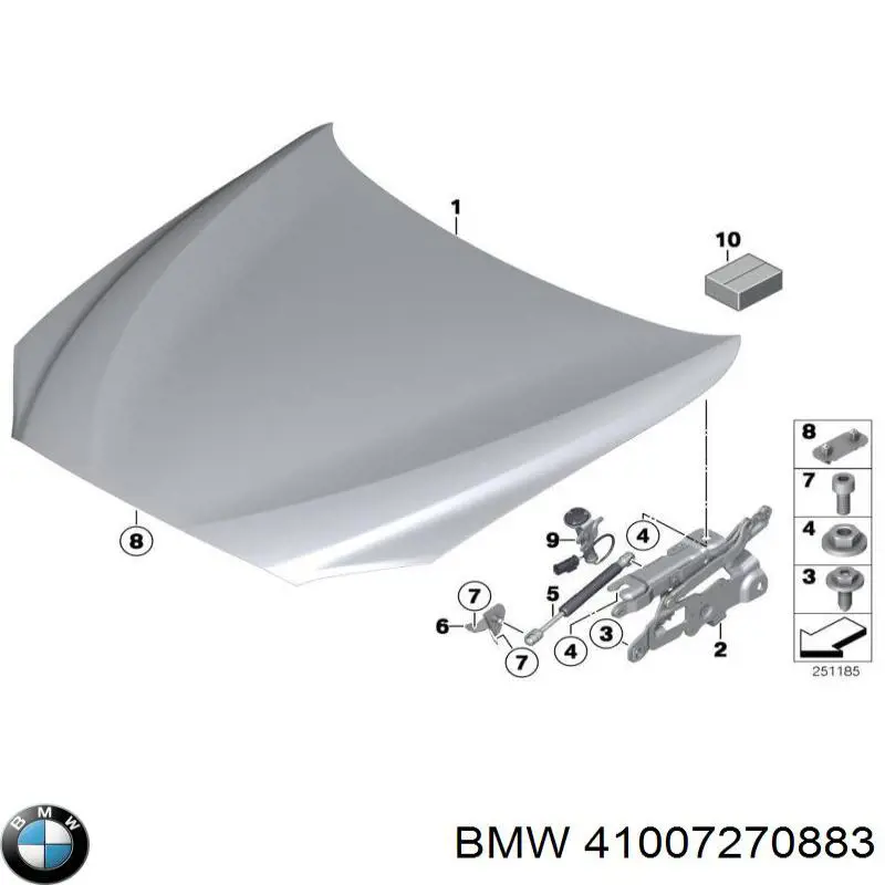 41007270883 BMW Gozno da capota esquerdo