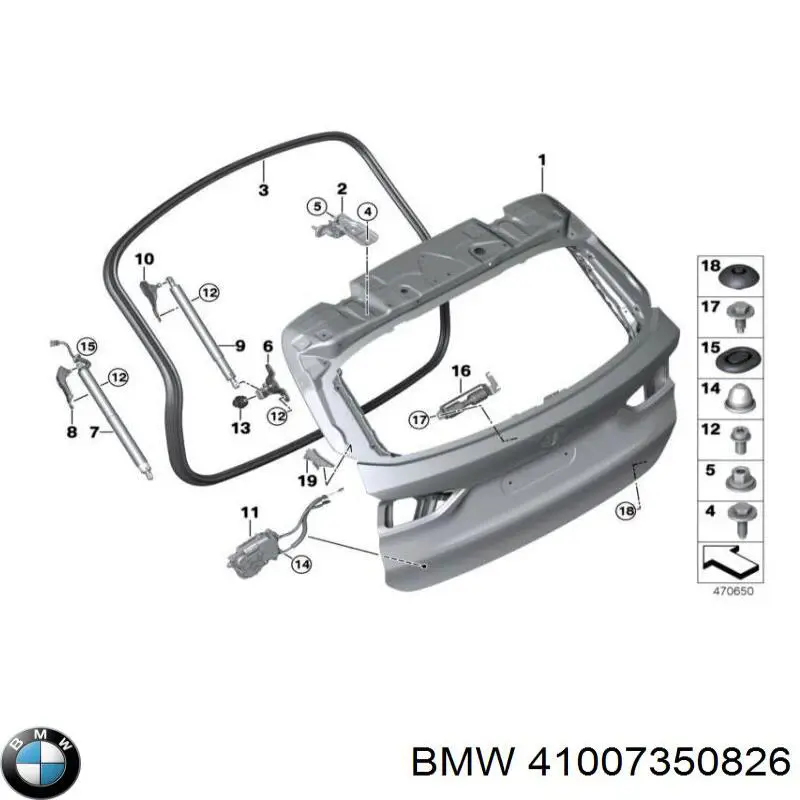41007350826 BMW Porta traseira (3ª/5ª porta-malas (tampa de alcapão)