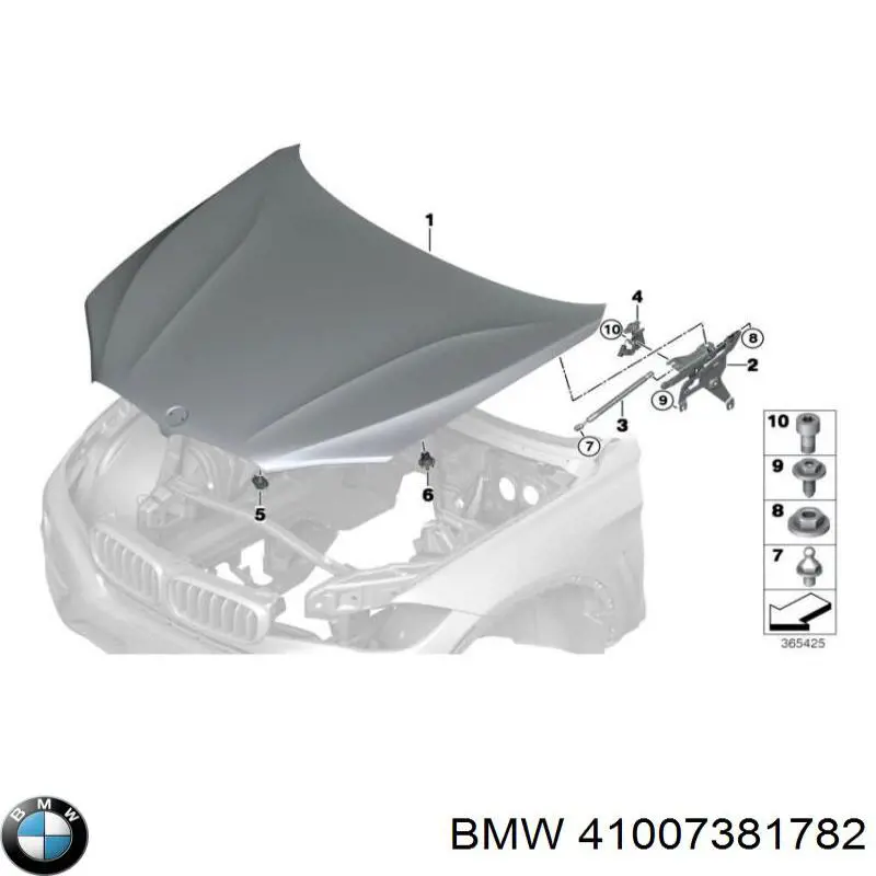 41007381782 BMW Gozno da capota direito