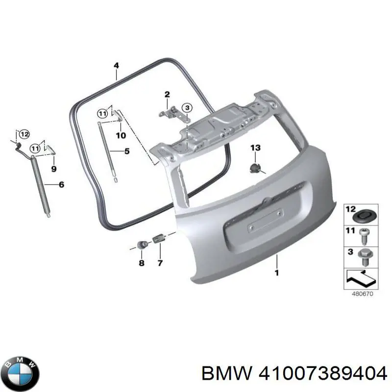 Porta traseira (3ª/5ª porta-malas (tampa de alcapão) para Mini COUNTRYMAN  F60
