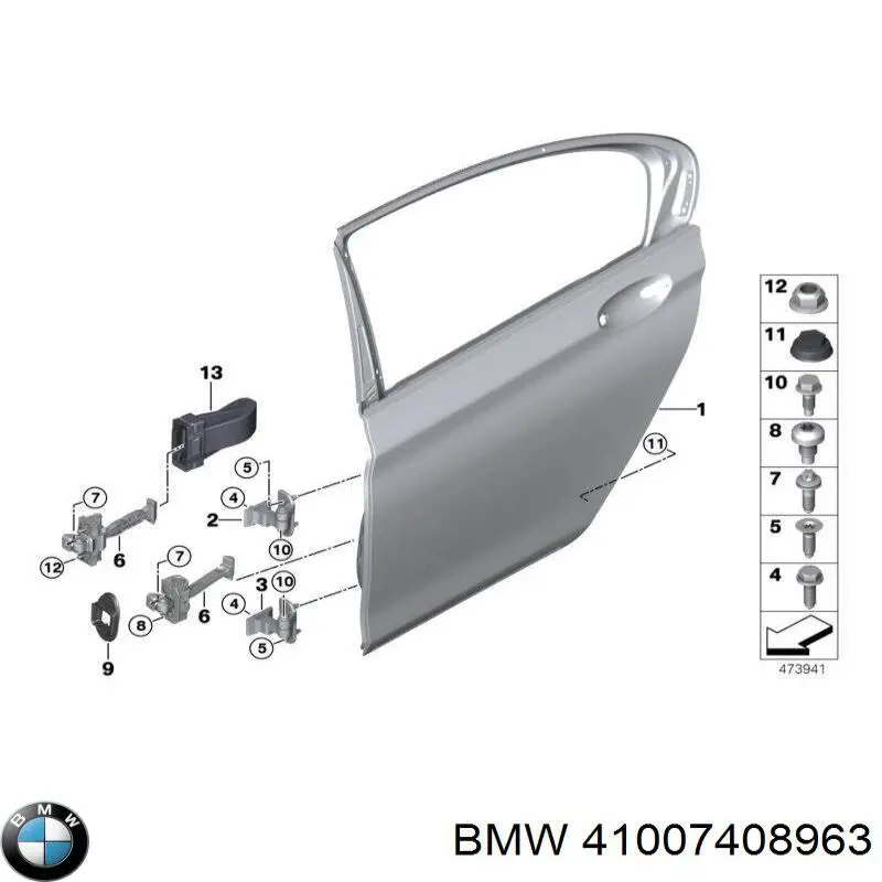 Compre 41007408963 BMW Porta traseira esquerda