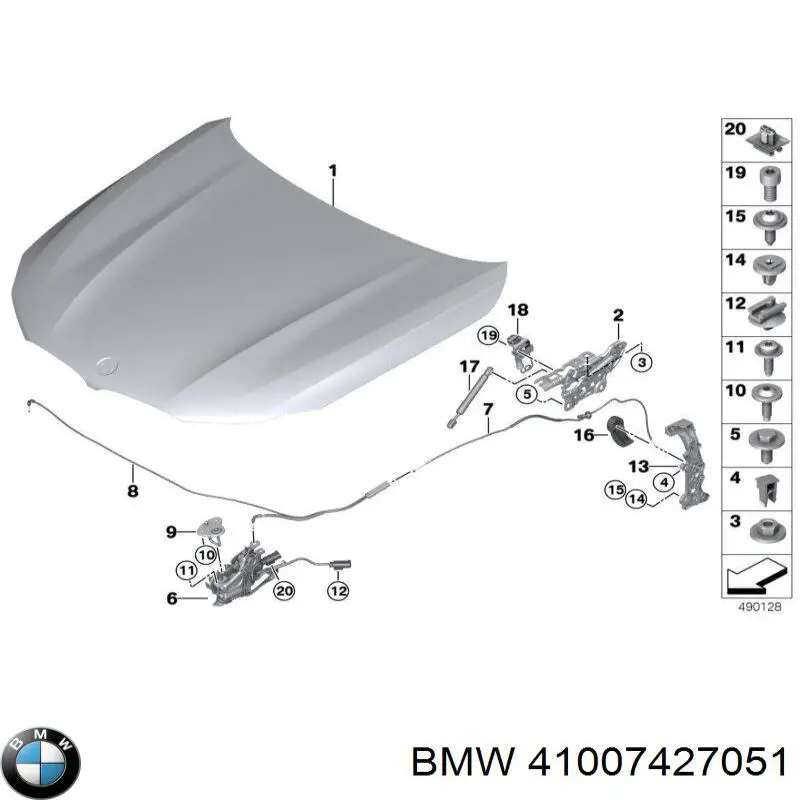 41007427051 BMW Gozno da capota esquerdo