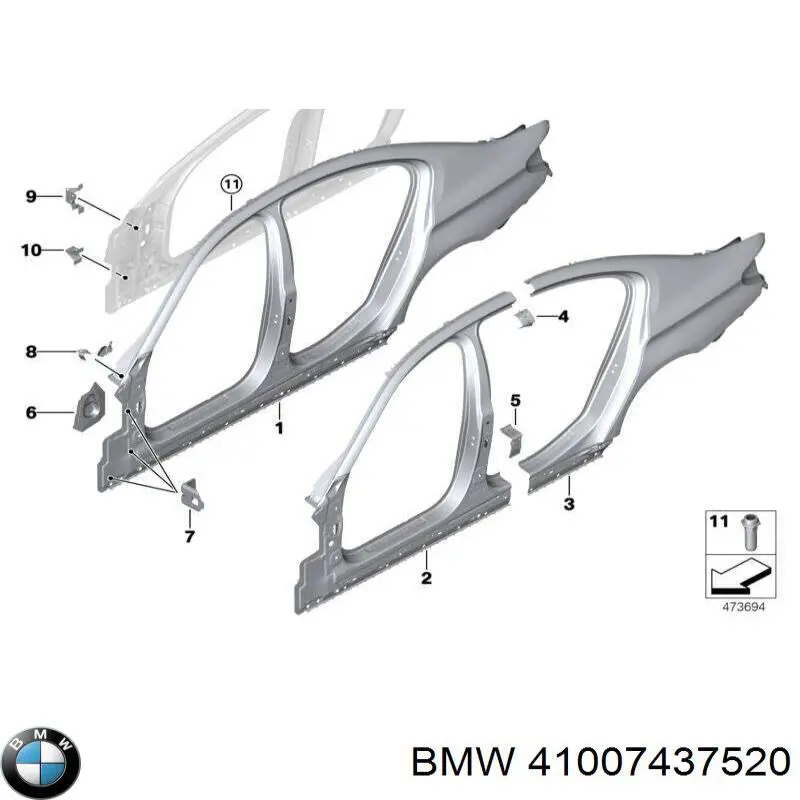41007437520 BMW Pára-lama traseiro direito