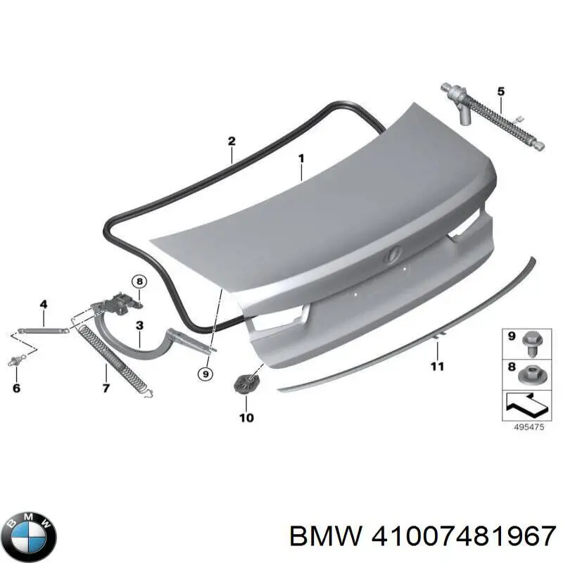 Gozno de tampa de porta-malas BMW 41007481967 preço, a partir de 120,67 USD