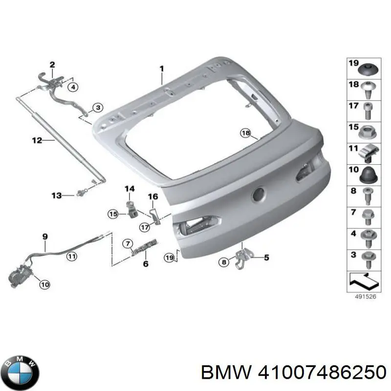 41007486250 BMW Porta traseira (3ª/5ª porta-malas (tampa de alcapão)