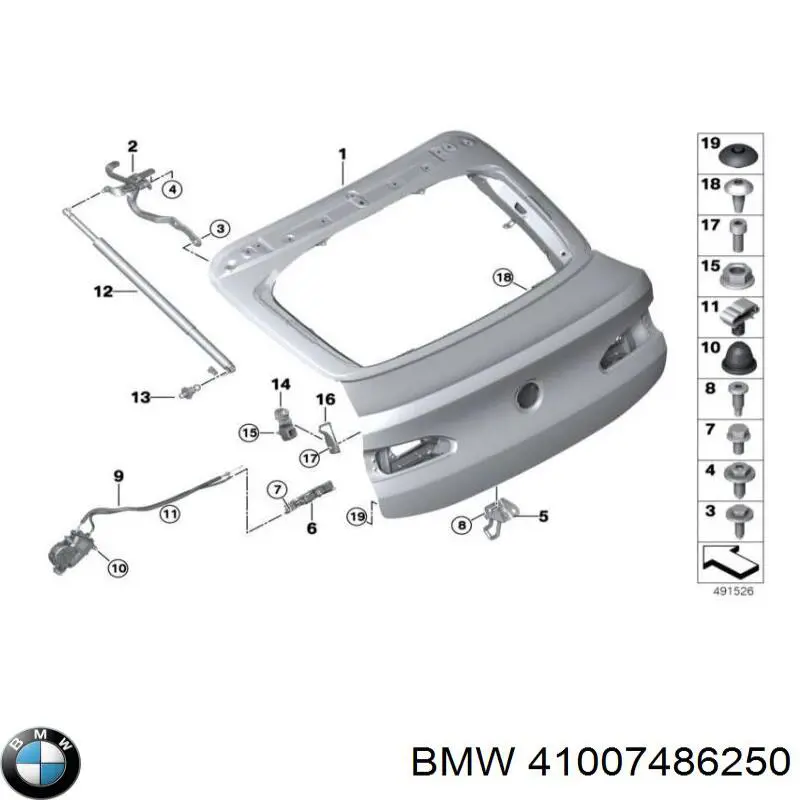 Porta traseira (3ª/5ª porta-malas (tampa de alcapão) BMW 41007486250 preço, a partir de 1499,15 USD