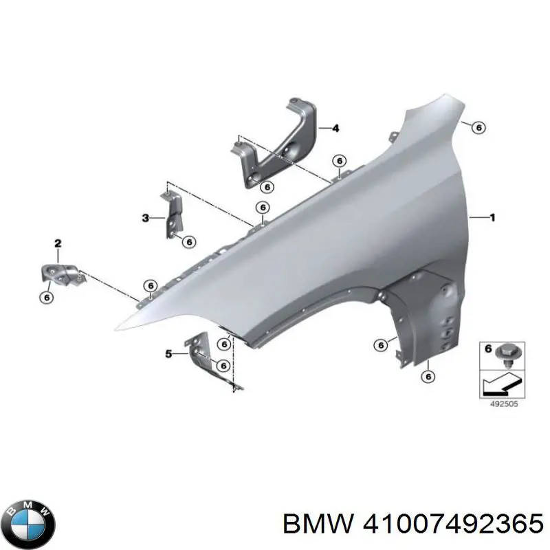 41007492365 BMW Consola superior de fixação do pára-lama dianteiro esquerdo