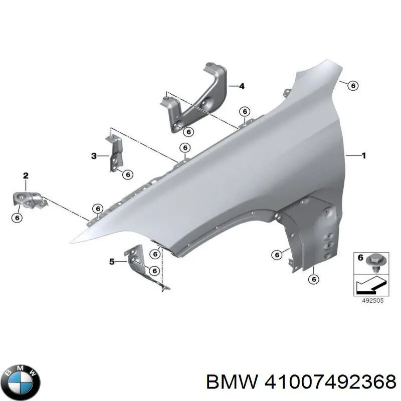 41007492368 BMW Consola do pára-lama traseiro