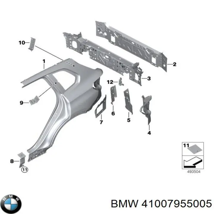 41007955005 BMW Pára-lama traseiro esquerdo