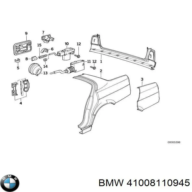 41008110945 BMW Pára-lama traseiro esquerdo