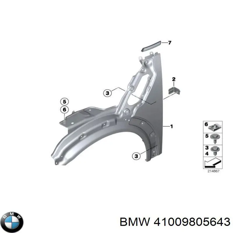 41009805643 BMW Pára-lama dianteiro esquerdo