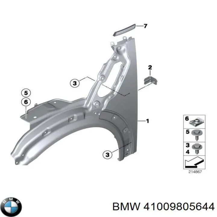 41009805644 BMW Pára-lama dianteiro direito