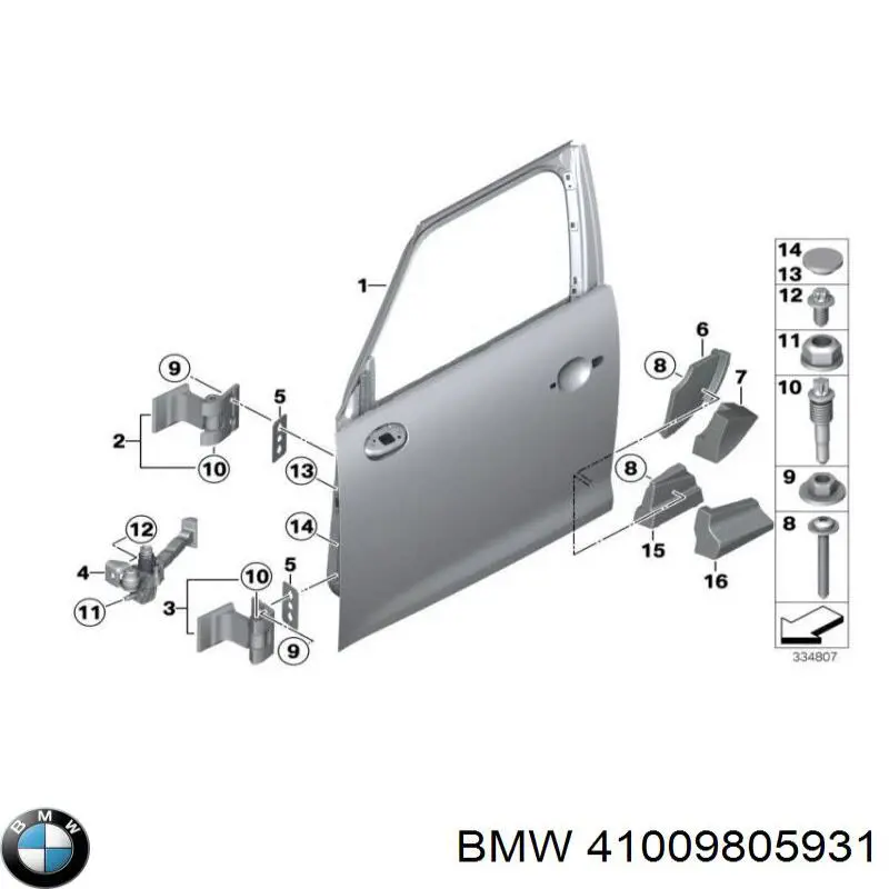 41009805931 BMW Gozno da porta dianteira esquerda