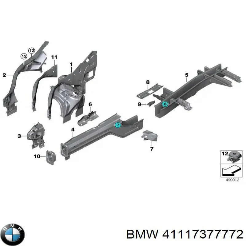 41117377772 BMW Protetor de lama dianteiro direito