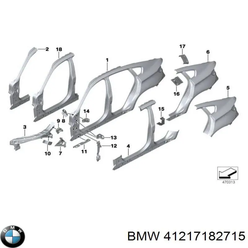 41217182715 BMW Pára-lama traseiro esquerdo