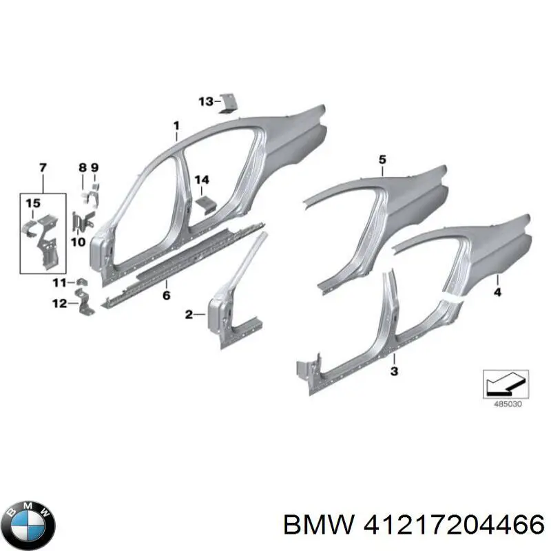 Painel lateral direito de carroçaria BMW 41217204466 preço, a partir de 2737,85 USD