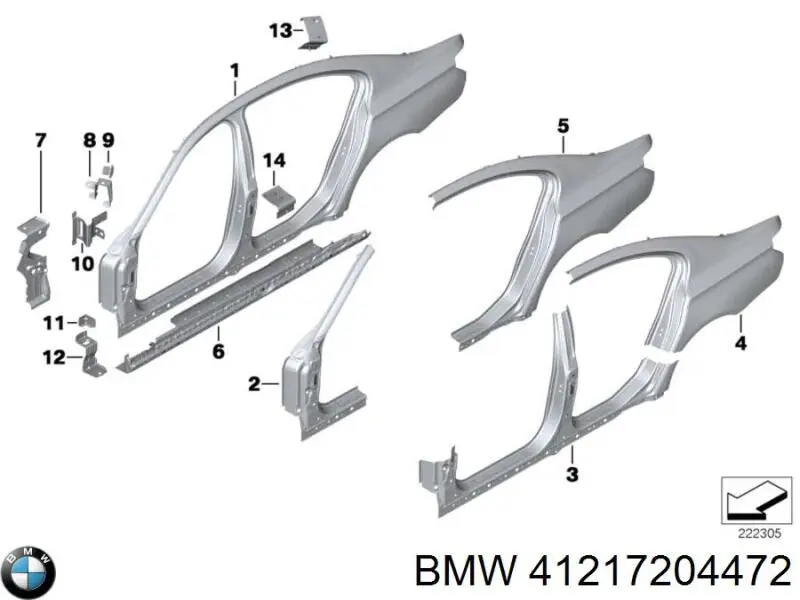 41217204472 BMW Pára-lama traseiro direito