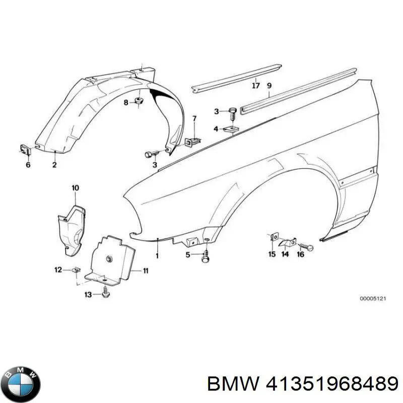 41351968489 BMW Pára-lama dianteiro esquerdo