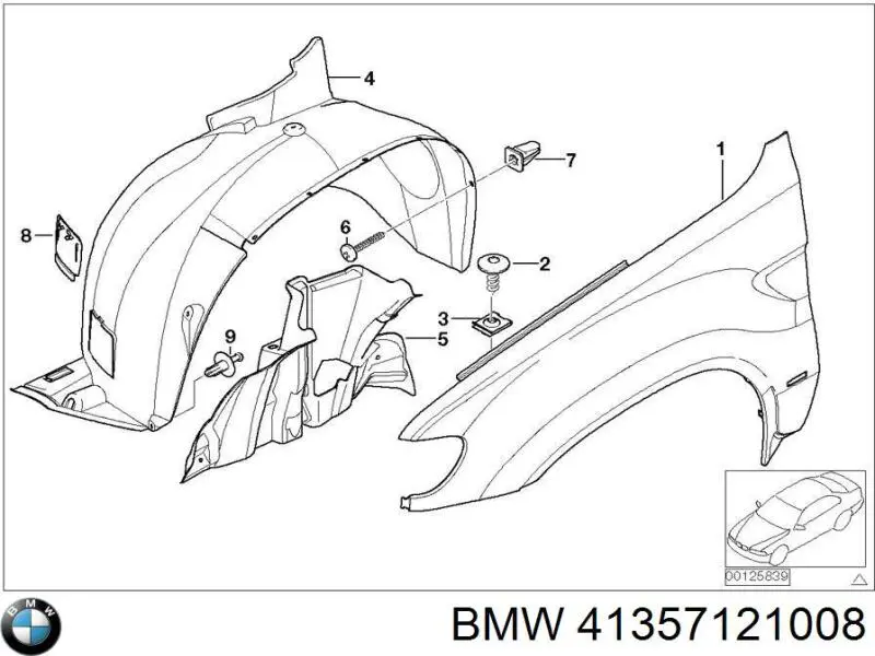 41357121008 BMW Pára-lama dianteiro direito