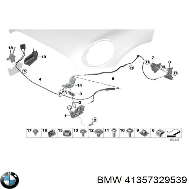 Compre 41357329539 BMW Consola dianteira de fixação do pára-lama dianteiro esquerdo