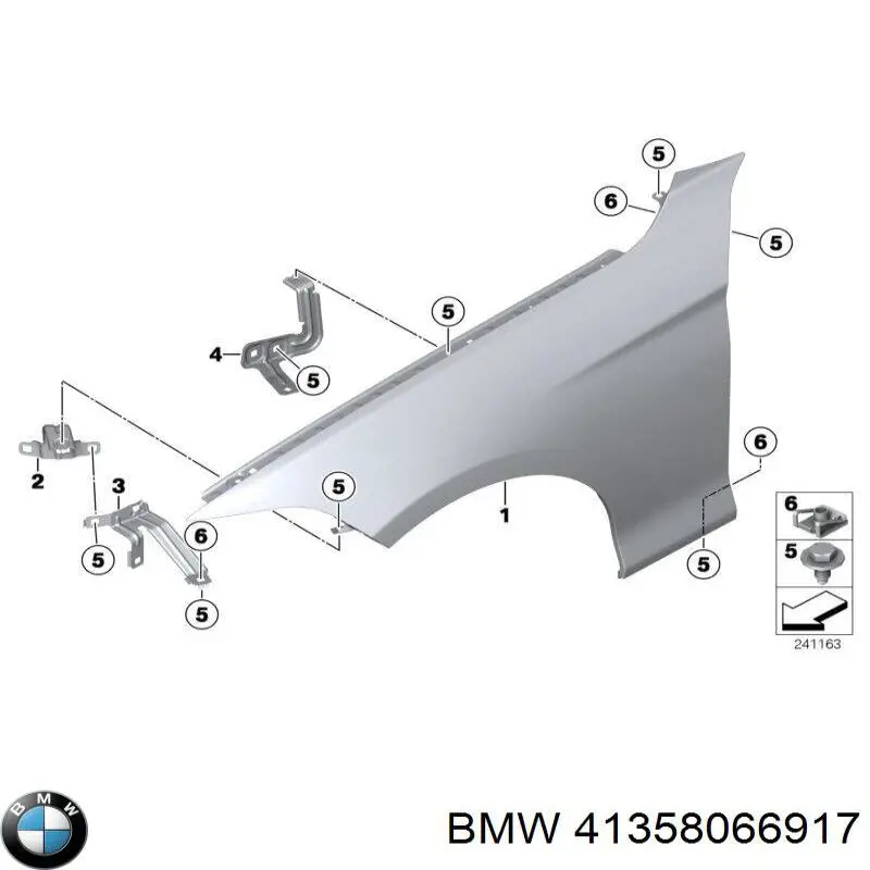 41358066917 BMW Pára-lama dianteiro esquerdo