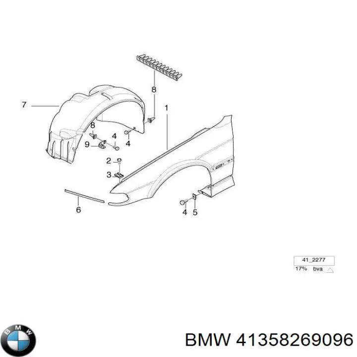Pára-lama dianteiro direito BMW 41358269096 preço, a partir de 336,95 USD