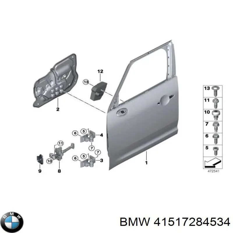 Gozno da porta dianteira direita BMW 41517284534 preço, a partir de 62,93 USD