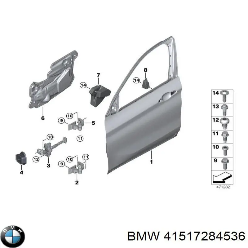 41517284536 BMW Gozno da porta dianteira direita