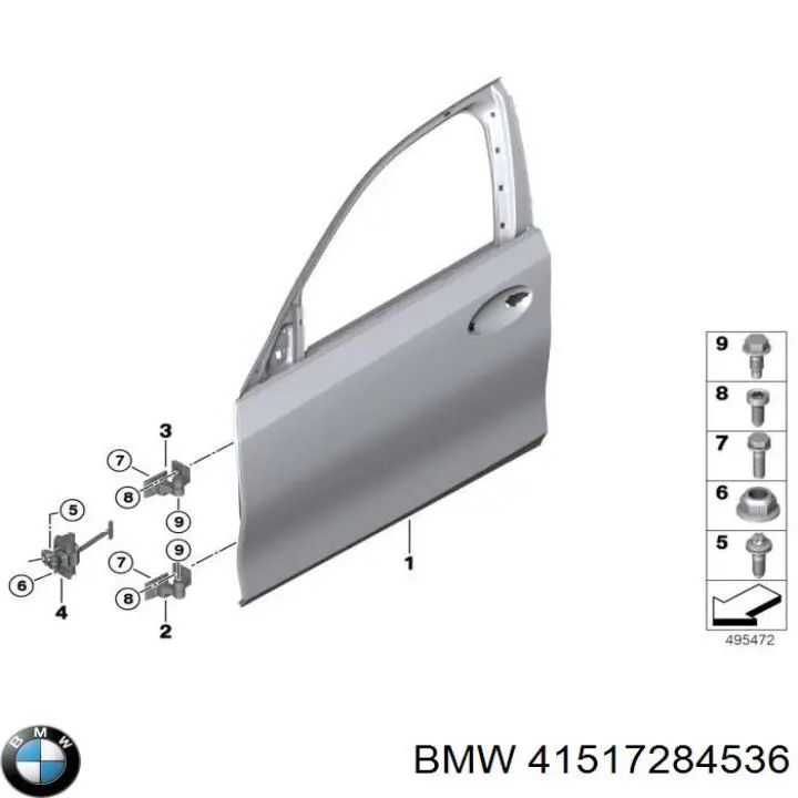 Compre 41517284536 BMW Gozno da porta dianteira direita