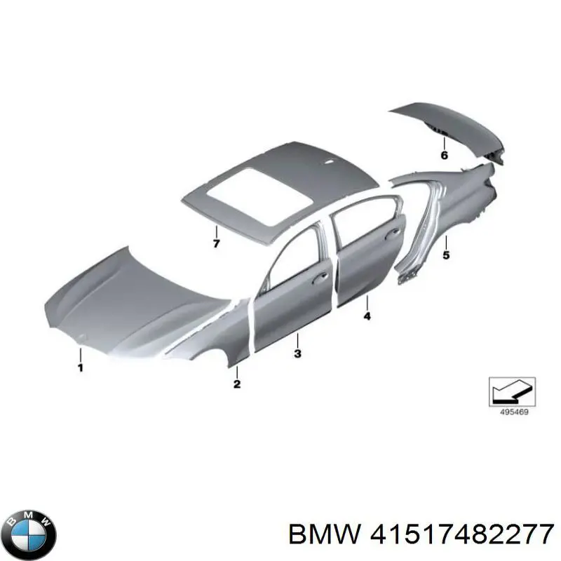 41517482277 BMW Porta traseira esquerda