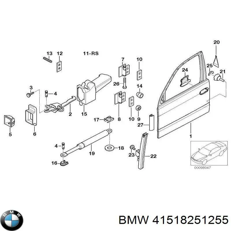 Compre 41518251255 BMW Gozno da porta dianteira esquerda